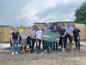 TEAM EFFORT: Berneslai Homes’ staff at the Autism Allotments.