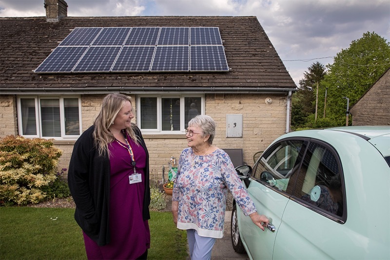 AWARD-WINNING: Berneslai Homes’ Louise Wood with resident Elaine Marsh, of Willows, Oxspring. Credit: Ashden.