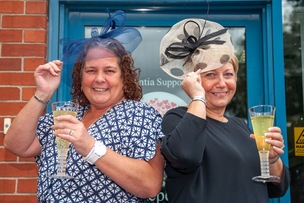 DAY AT THE RACES: Karen Gregory and Deborah Evans off to the races with a chance of winning £20,000. Picture Shaun Colborn PD093428