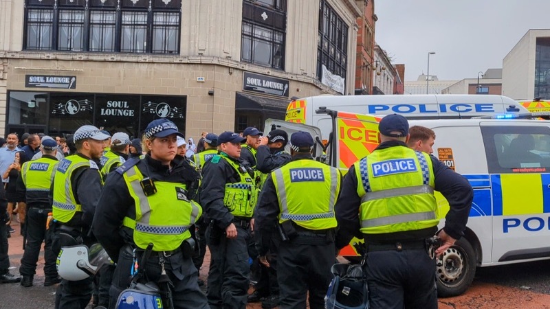 Main image for Protest sparks town centre chaos