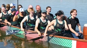 GOOD RACING: Scenes from the Dragon Boat Regatta at Manvers Lake.  Picture: Wes Hobson.  PD091325.