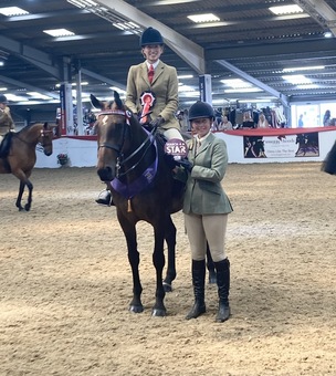 Hannah Pedley and her horse Kilbrickens Princess with competition judge Kate Nicholson.  Picture Jenny Viner.