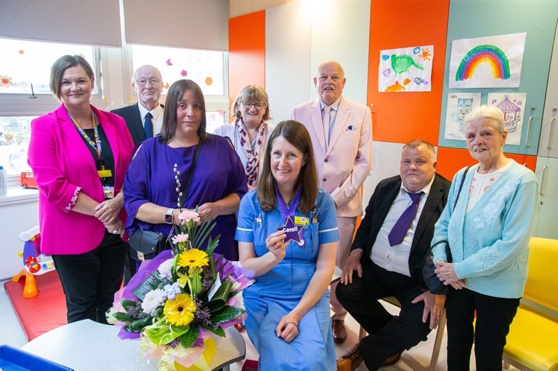 Cavell Presentation: Nurse Angela Taylor receives the hospital’s first Cavell Award.