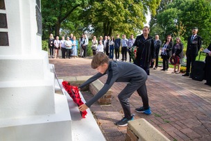 AIRMAN REMEMBERED: Sgt Alfred Mortimer who lost his life when the ww2 bomber he was navigating was shot down by a German ace was remembered in Thurnscoe on Thursday. Picture Shaun Colborn  PD093432