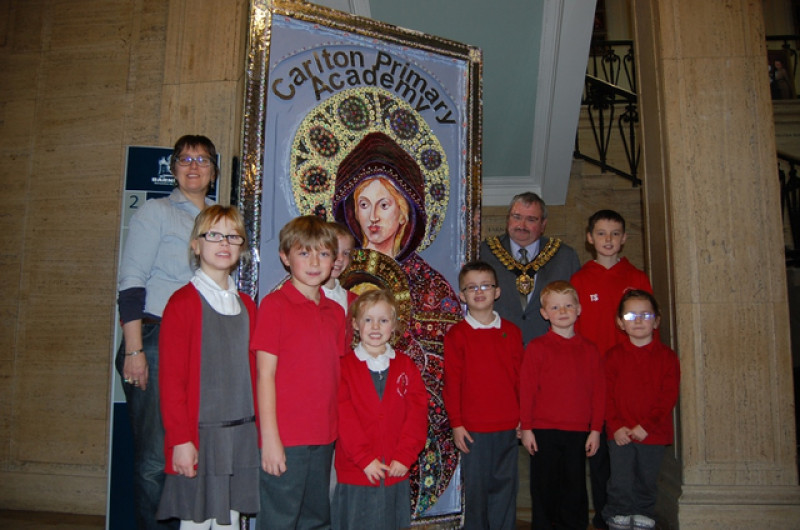 Main image for Carlton school's Nativity design goes on show at town hall