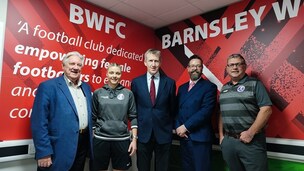 BIG MOVE: Barnsley Women’s FC chairman Paul Thompson, Barnsley College student Izzy O’Neill, Barnsley Central MP Dan Jarvis, Barnsley College principal and CEO David Akeroyd and Barnsley Women’s FC CEO Steve Maddock.