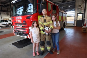 CAMPAIGN: Dan Nortcliffe with his daughters Niamh and Luna.