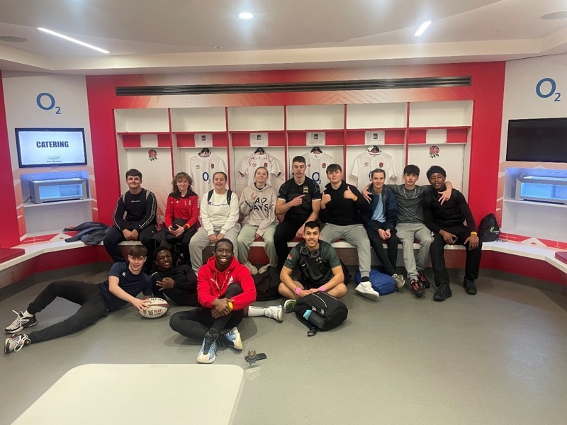 HOME OF RUGBY: The students in the changing room.