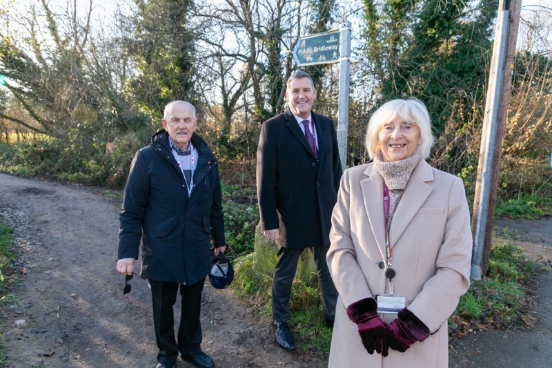 BRIDLE PATH: Councillors, Trevor Smith, Kevin Osborne and Pauline Markham celebrate a £45,000 improvement windfall. Picture Shaun Colborn PD093710