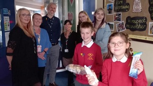 DONATION: Pupils at Tankersley Primary School helped out with the project.