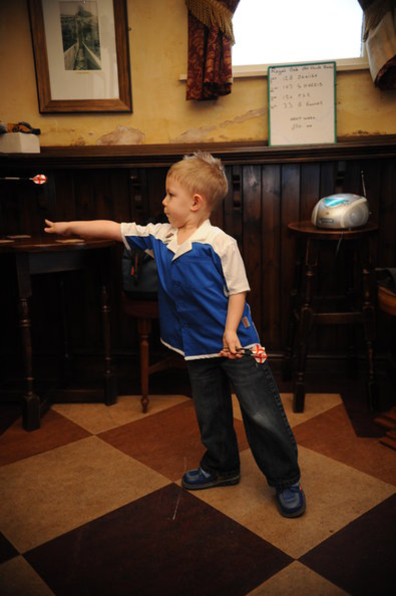 Main image for Alfie, three, is a pint-sized darts star