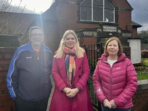 CONCERNS: Miriam Cates MP with Nigel Matthewman and Lesley Gill.