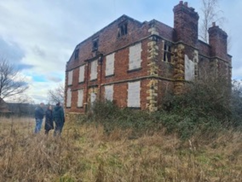 UNDER THREAT: MP Stephanie Peacock visited  Grimethorpe Hall with representatives from Barnsley Council and Historic England.