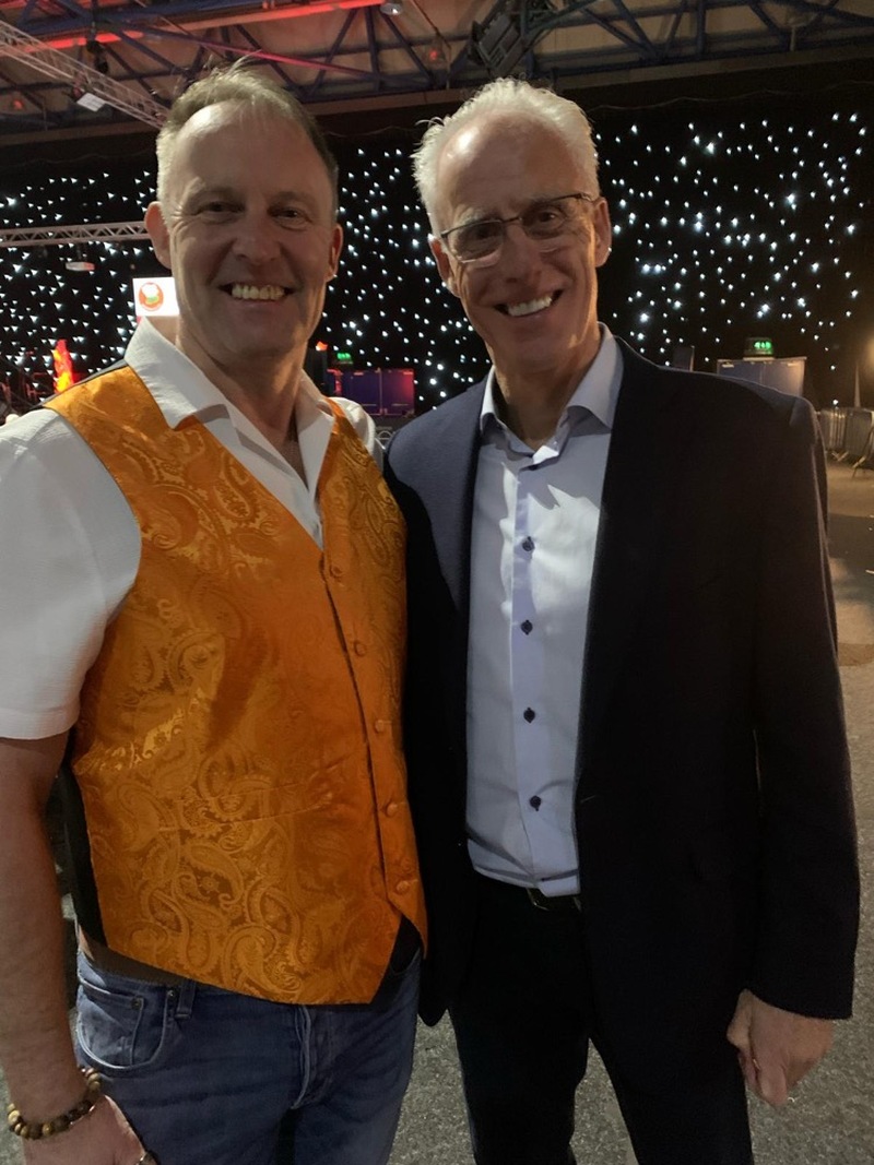 LEGEND: Simon Atkinson with Barnsley legend Mick McCarthy.