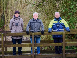 Volunteers Keith Bannister and David Tattershall with Cliff Gorman