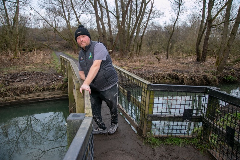 SEARCHING IN HOPE: Chris Guest at the scene of where Otis went missing. Picture Shaun Colborn PD093838