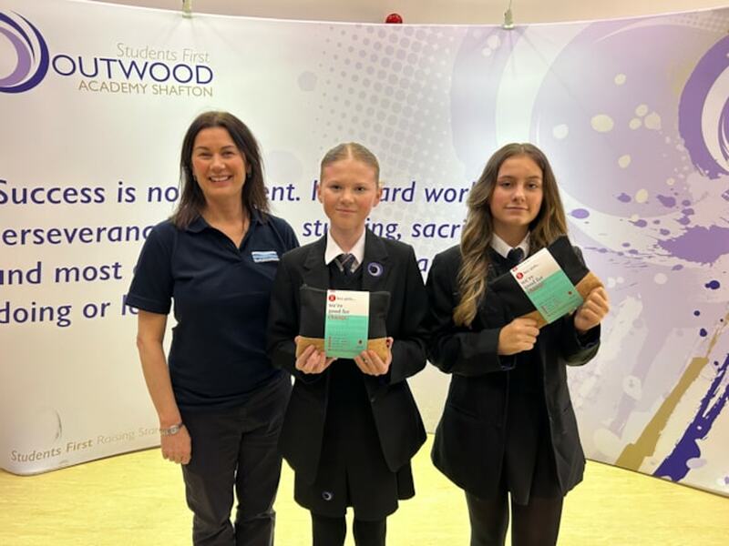 Yorkshire Water education advisor Louise Bradbury with pupils from Outwood Academy Shafton.