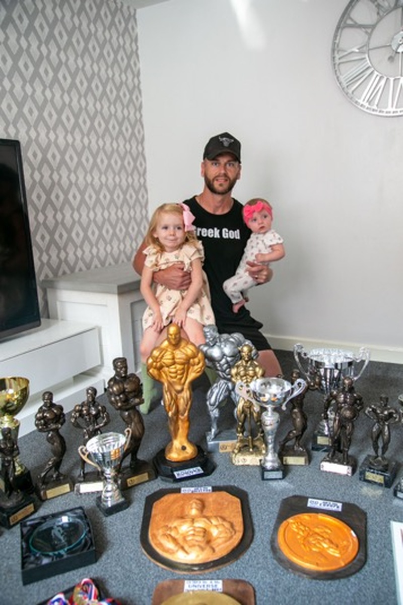 MR EUROPE: Kyle Weiss with his latest title at home. Picture Shaun Colborn PD093351