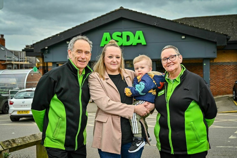 REUNITED: Lucy, Jackie and Chris and little Ronnie.