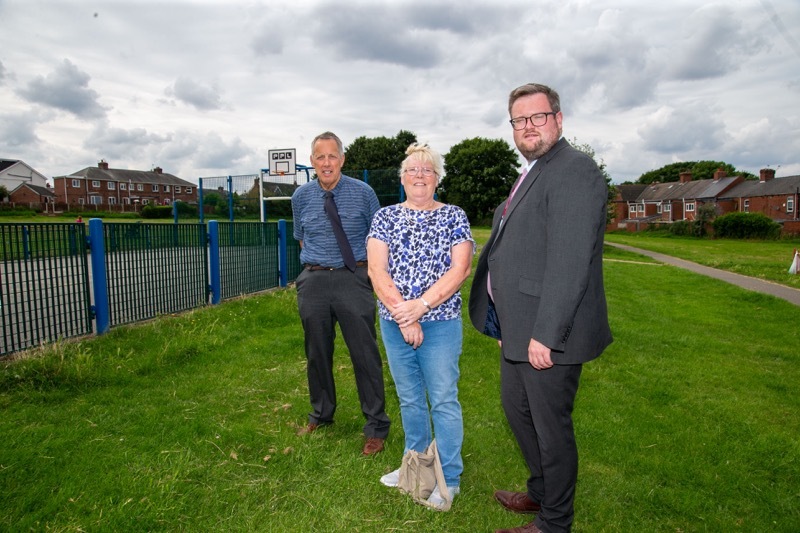 NEW FACILITIES: Councillors Higginbothom, Frost and Eastwood announcing new facilities for Wombwell’s recreation grounds. Picture Shaun Colborn PD093337