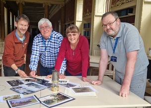 COAL STORY: The trust’s research volunteers, choosing some of the exhibits for Wentworth’s Coal Story. L-R: Andy Wallis, Ian Smith, Deborah Smith, Andy Smith.