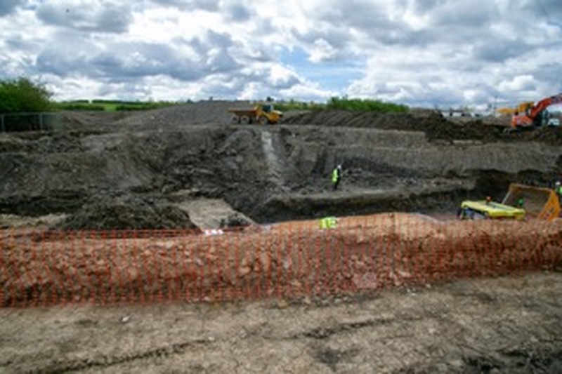 NEW ROUNDABOUTS: Work has started at Barugh Green on two roundabouts and a new link road which will access the MU1 site. Picture: Shaun Colborn. PD093078