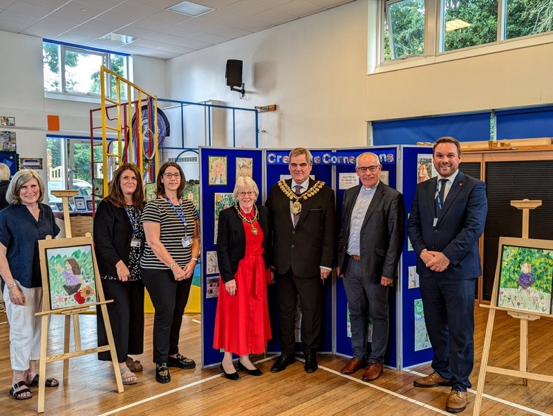 Mayor and Mayoress John and Doreen Clarke joined teachers to celebrate pupils’ work.