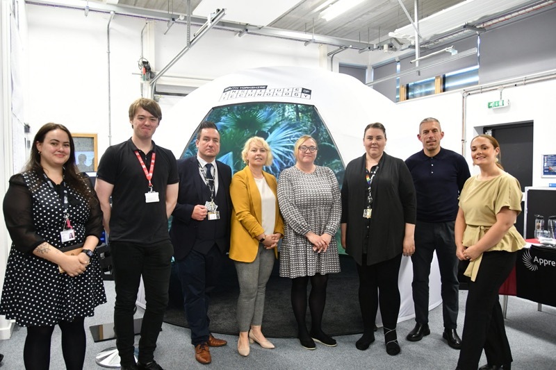 CLIMATE GOALS: Left-to-right: Sasha Beswick, Robin Harris, Daniel Cherryholme, Karen Moore and Gemma Lennon (Billington Structures), Christina Cooper (Barnsley College Apprenticeships), Matthew Smith (Enterprising Barnsley) and Stephanie Donaldson (Fareshare Yorkshire).