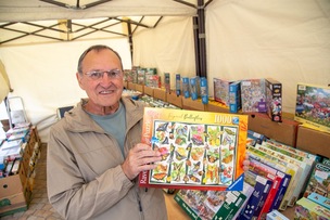 JIGSAW PIECES: Barnsley market trader who sells nothing but jigsaw puzzles for over 40 years. Picture Shaun Colborn PD093320