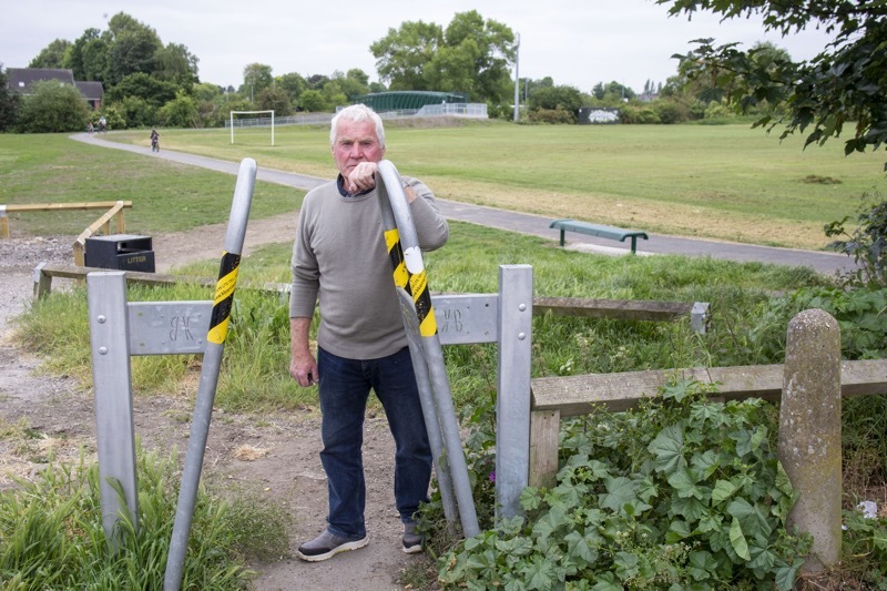 Limited access: Maurice Lee whose wife has to use a wheelchair, has limited access to use the new footpath and bridge at penny pie park. Picture Shaun Colborn PD092238