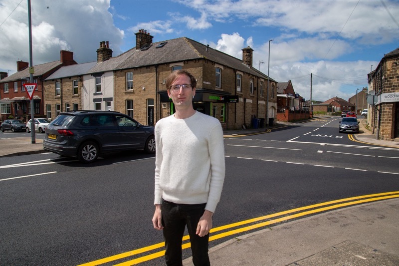 TROUBLED TRAFFIC: Dodworth crossroads is a accident waiting to happen according to coun Will Fielding. Picture Shaun Colborn PD093199