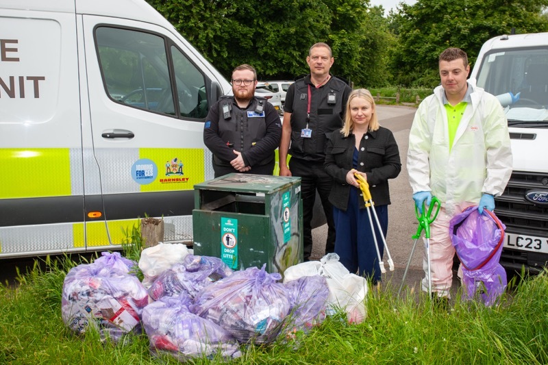 TOUGH ON TIPPERS: Barnsley council neighbourhood cctv vans are out on patrol aiming to catch fly tippers Mark Greasley,Sarah Blunkett, Kevin Jenkins and Liam Waker