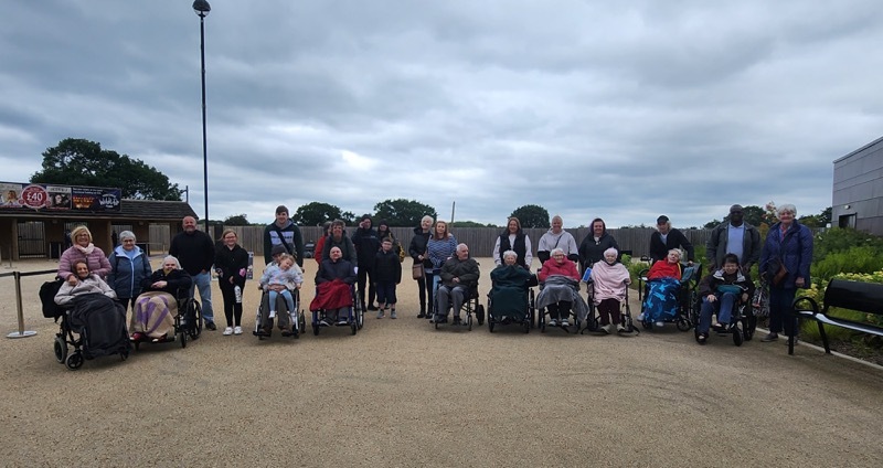 Residents, their families, and staff from Deangate Care Home visiting Yorkshire Wildlife Park.