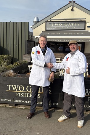 VISIT: Dan with Craig at Two Gates Fisheries.