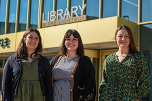 TOP LIBRARY: Emma Ford, Becki Pritchard and Sally Thompson.