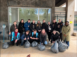 SWEEP THE CITY: Barnsley College students cleaned up Paris’ streets in a recent trip.