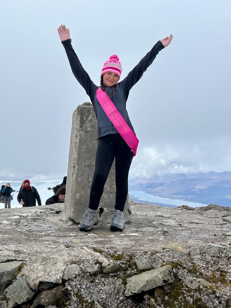 PROUD MOMENT: Little Miss South Yorkshire Scarlett Maskill scaled Ben Nevis at the weekend.