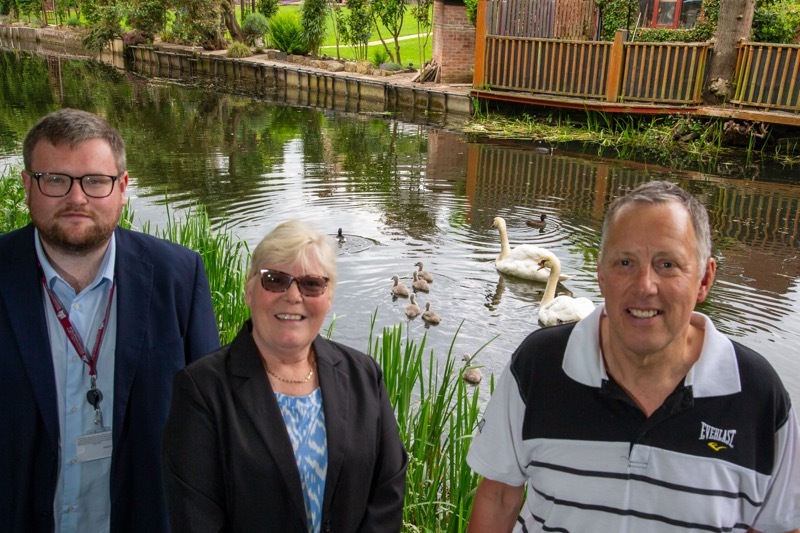 CANAL WORK: Councillors James Higginbottom, Brenda Eastwood and Robert Frost at Wombwell Canal. Picture Shaun Colborn PD093159