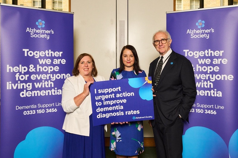 EARLIER THE BETTER: Fiona Carragher, Alzheimer's Society's director of research and influencing with Steph and Sir Jonathan Pryce, the charity’s ambassador, stress the importance of an early dementia diagnosis.