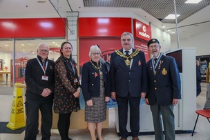 Glenn Fearons, Sophie Sanderson, Mayoress Doreen Clarke, Mayor John Clarke and Goff Griffiths