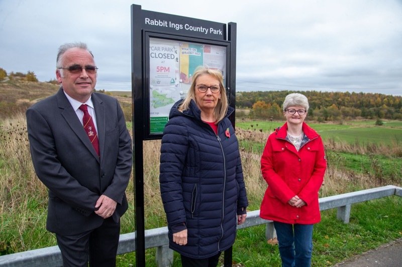 SOLAR RABBIT: Coun Caroline Makinson, Dave webster and Pauline McCarthy at Rabbit Ings. Picture Shaun Colborn PD093622