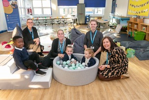 COMMUNITY HUB: A new community hub aimed at pre school families and children as been launched at Hunningly lane primary and is aimed at the Immediate and surrounding areas, Pictured with Head of school Sadie Howard are Jack Barker, Rachel  Keighly,and Gemma Blackly. Picture Shaun Colborn PD093666