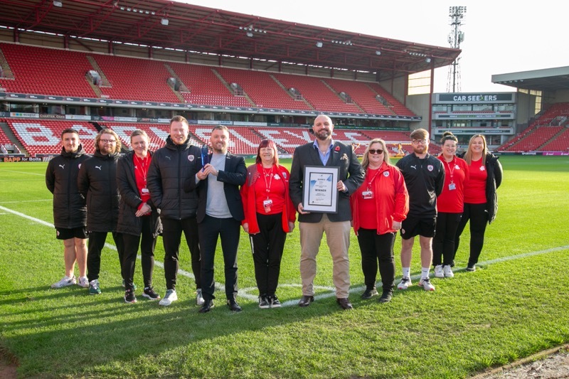 WINNERS: Barnsley FC community trust who scooped best charity at a recent award ceremony. Picture Shaun Colborn PD093662