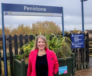 Marie Tidball at Penistone Train Station