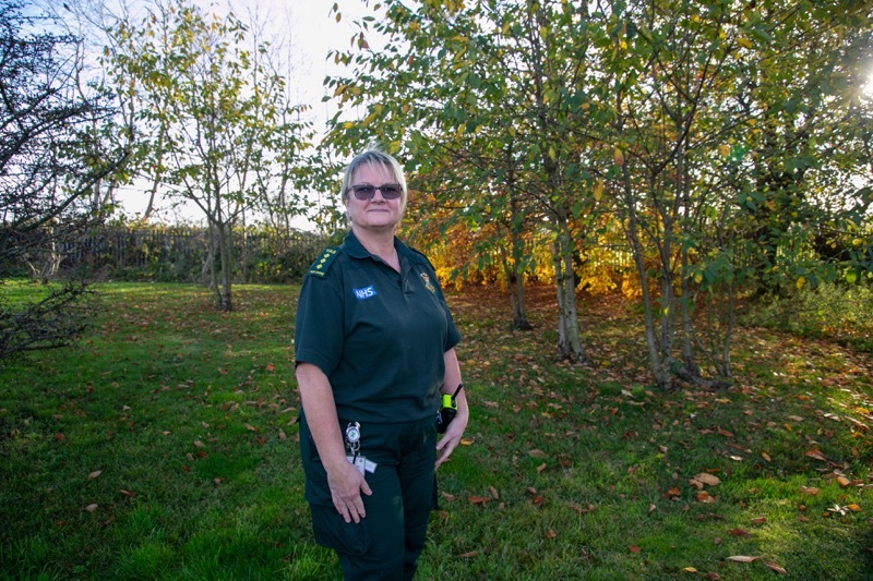 Kaz Browne surveys the soon to be memorial garden, at the Hoyland ambulance station. Picture Shaun Colborn PD093664