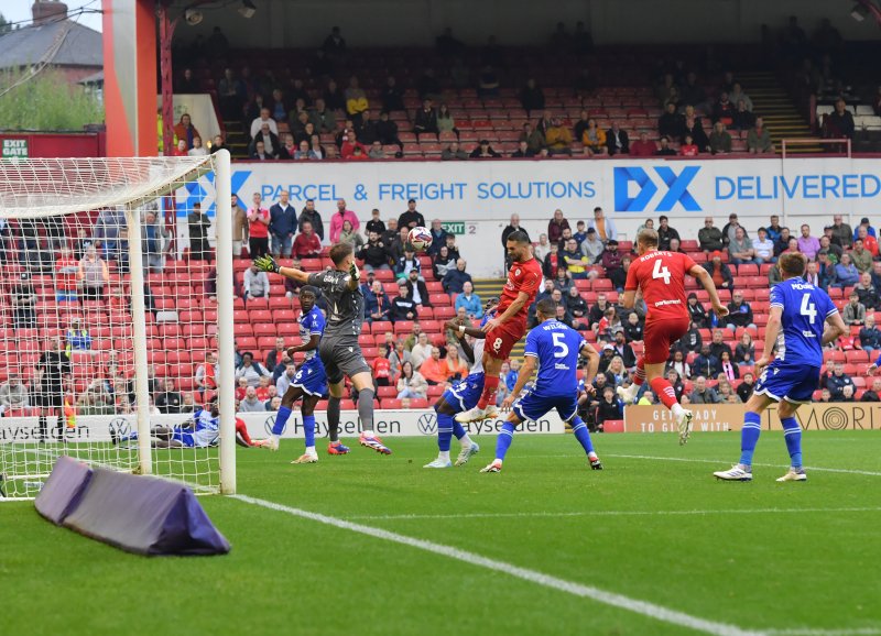 Adam Phillips scores against Bristol Rovers in September