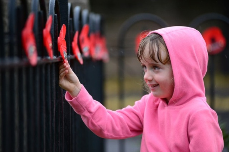 Fallen soldiers have names engraved on poppies