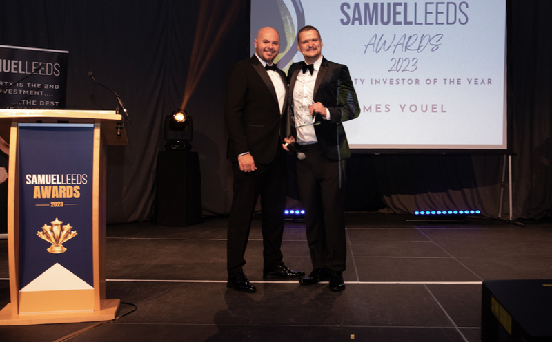 TOP GONG: James Youel receiving his award from Samuel Leeds.
