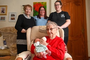 FIVE GENERATIONS: Margaret Waterhouse, Jean Precious, Jeannette Renshaw, Chloe Renshaw and Elizabeth Margaret Donald.