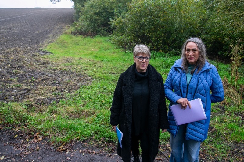 Solar Farm Protest: Linda Noble and Hilary Jenkinson. Picture Shaun Colborn PD093583